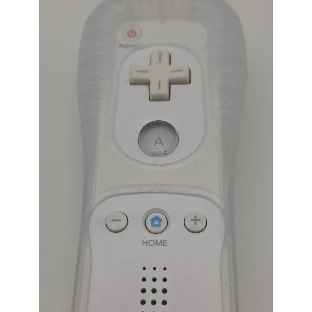White Wii Nintendo Motion Plus Controller With Sleeve And Strap Tested